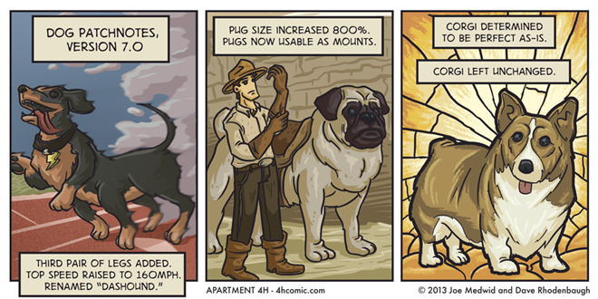 a comic strip about various dogs