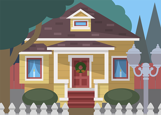 a stylized illustration of a house