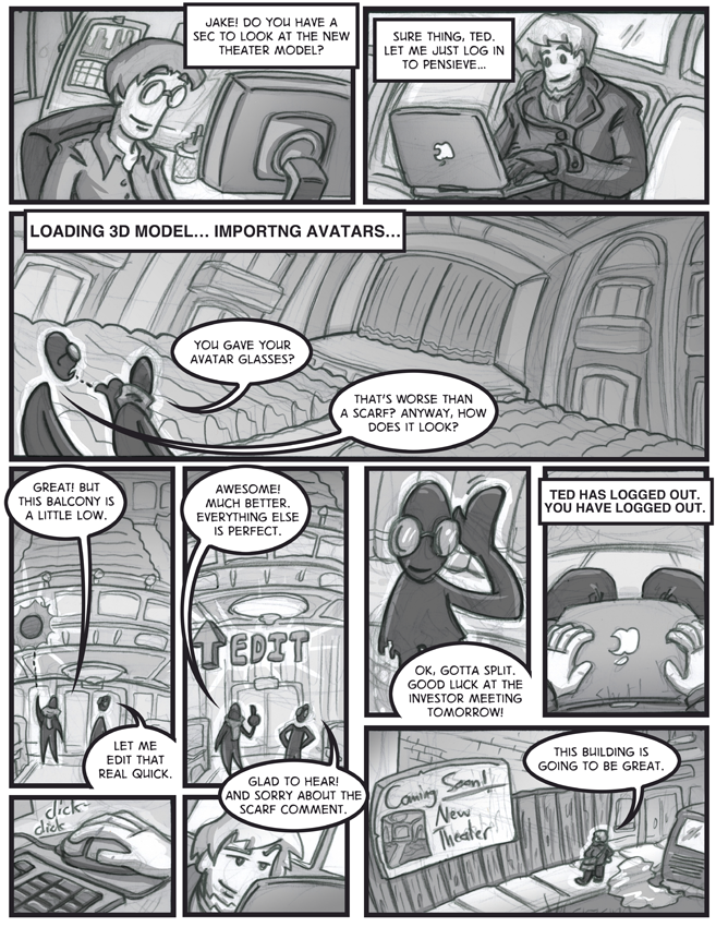 a comic showing an interaction between an architect and client
